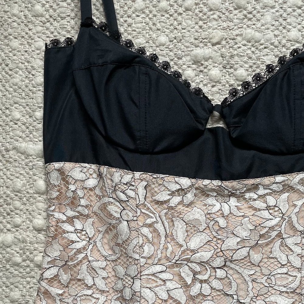 La Perla Balconette Pink and Black Lace Dress